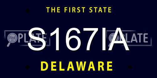 S167IA Delaware License Plate