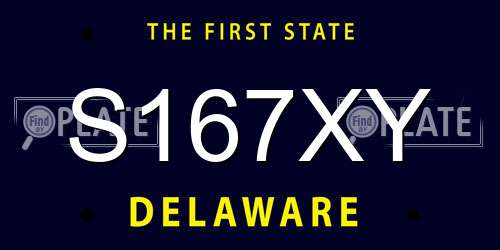 S167XY Delaware License Plate