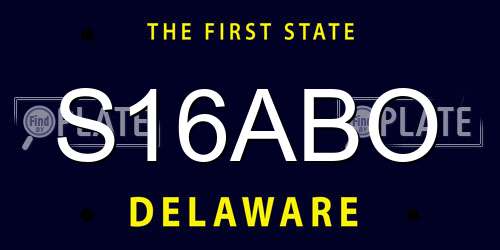 S16ABO Delaware License Plate