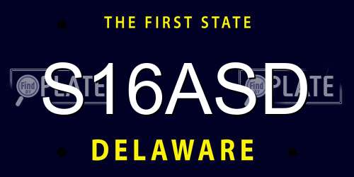 S16ASD Delaware License Plate