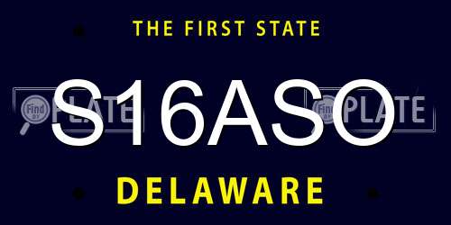S16ASO Delaware License Plate