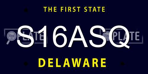 S16ASQ Delaware License Plate