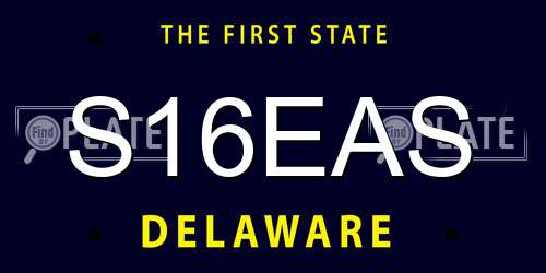 S16EAS Delaware License Plate