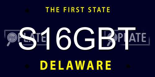 S16GBT Delaware License Plate