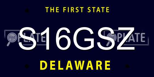 S16GSZ Delaware License Plate
