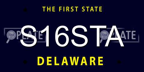S16STA Delaware License Plate