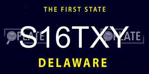 S16TXY Delaware License Plate