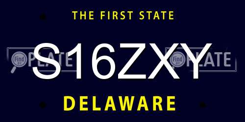 S16ZXY Delaware License Plate