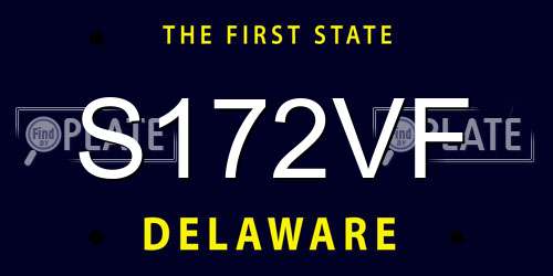 S172VF Delaware License Plate