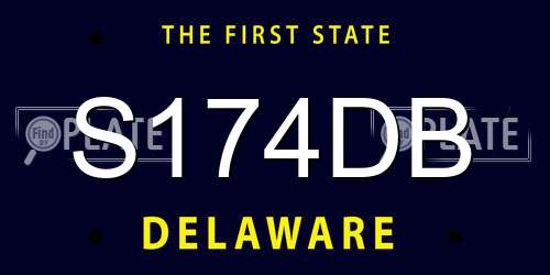 S174DB Delaware License Plate