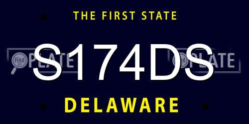 S174DS Delaware License Plate
