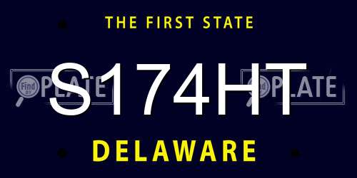 S174HT Delaware License Plate