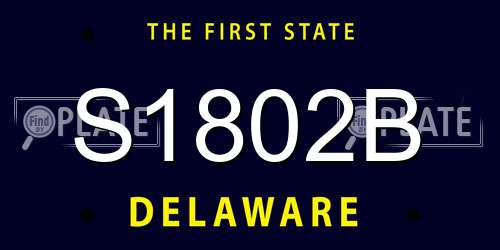 S1802B Delaware License Plate
