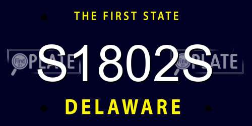 S1802S Delaware License Plate