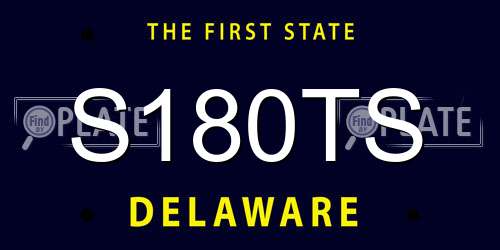 S180TS Delaware License Plate