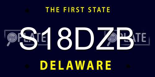 S18DZB Delaware License Plate