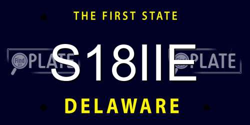 S18IIE Delaware License Plate