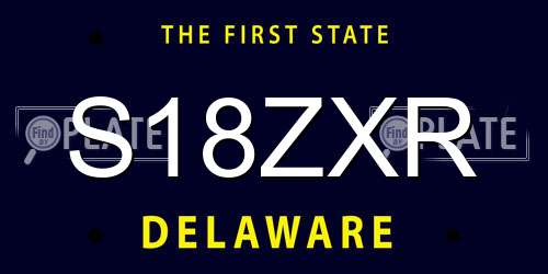S18ZXR Delaware License Plate