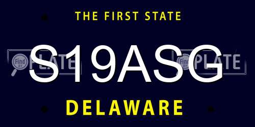 S19ASG Delaware License Plate