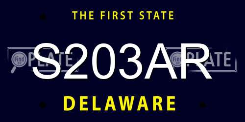 S203AR Delaware License Plate