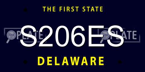 S206ES Delaware License Plate