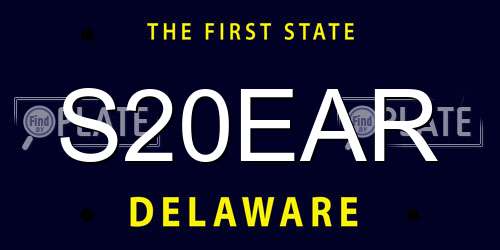 S20EAR Delaware License Plate