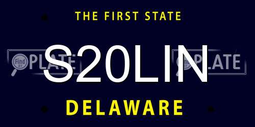 S20LIN Delaware License Plate
