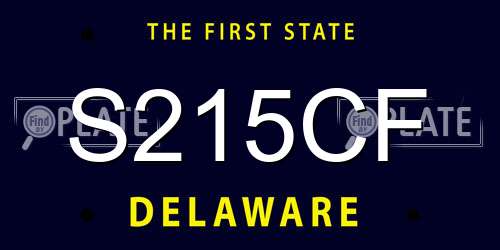 S215CF Delaware License Plate