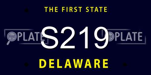 S219 Delaware License Plate