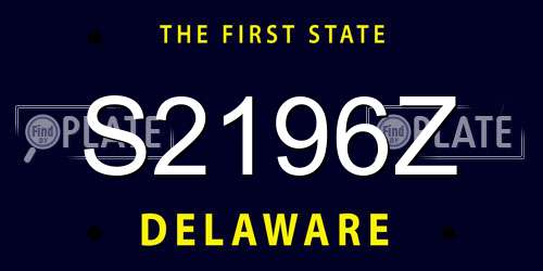 S2196Z Delaware License Plate
