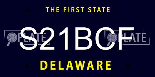 S21BCF Delaware License Plate