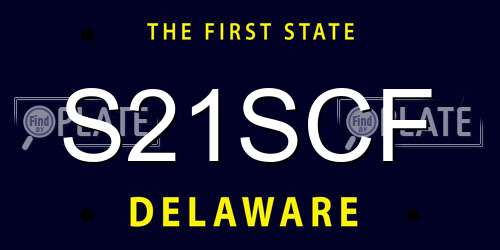 S21SCF Delaware License Plate