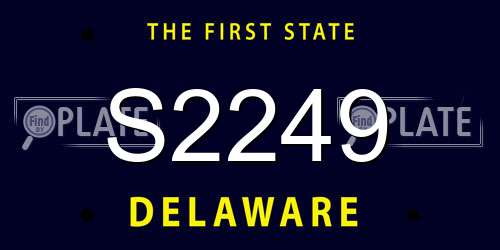S2249 Delaware License Plate