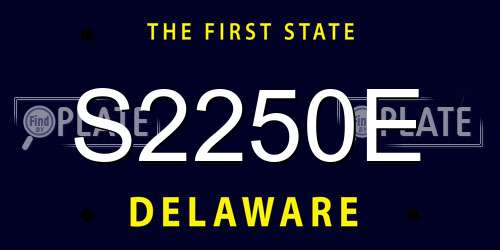 S2250E Delaware License Plate