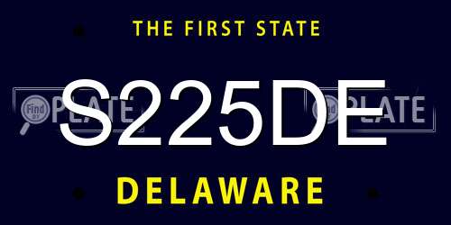 S225DE Delaware License Plate