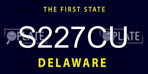 S227CU Delaware License Plate