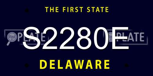 S2280E Delaware License Plate