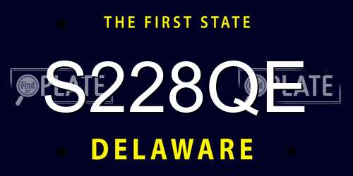 S228QE Delaware License Plate
