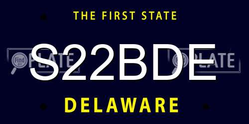 S22BDE Delaware License Plate