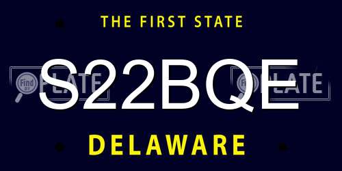 S22BQE Delaware License Plate