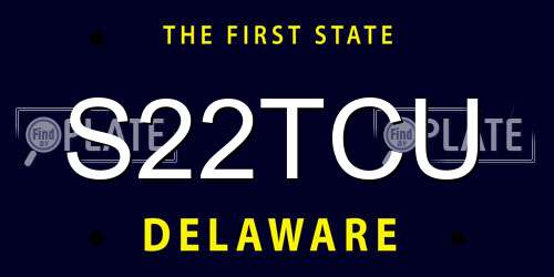 S22TCU Delaware License Plate