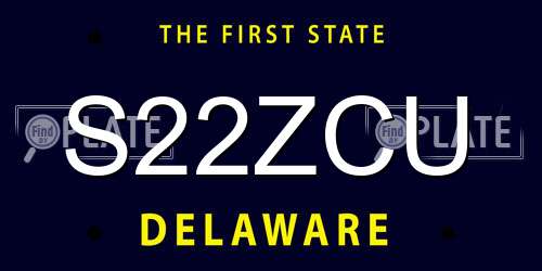 S22ZCU Delaware License Plate