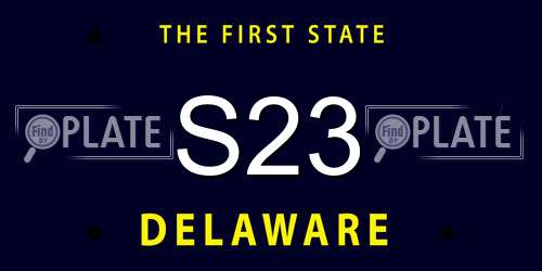 S23 Delaware License Plate
