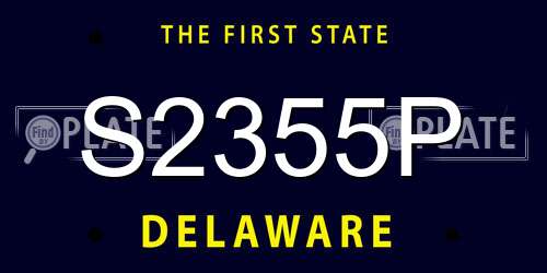 S2355P Delaware License Plate