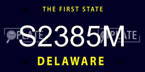 S2385M Delaware License Plate