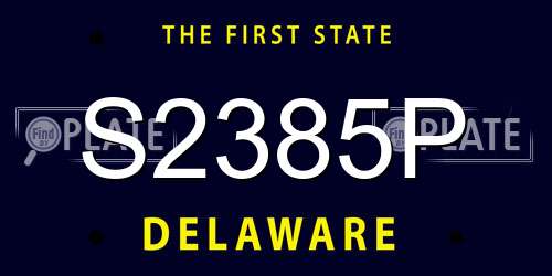 S2385P Delaware License Plate