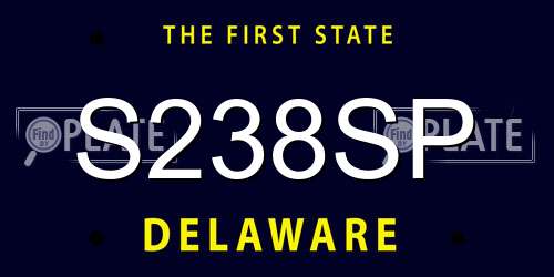 S238SP Delaware License Plate
