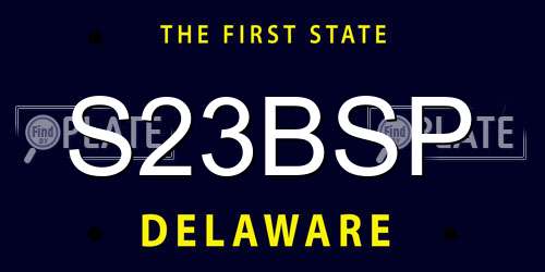 S23BSP Delaware License Plate