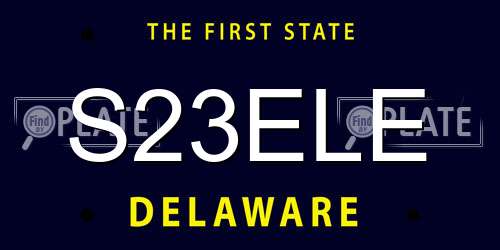 S23ELE Delaware License Plate