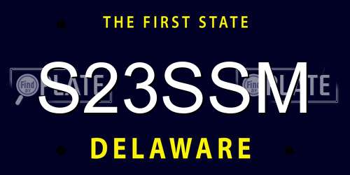 S23SSM Delaware License Plate